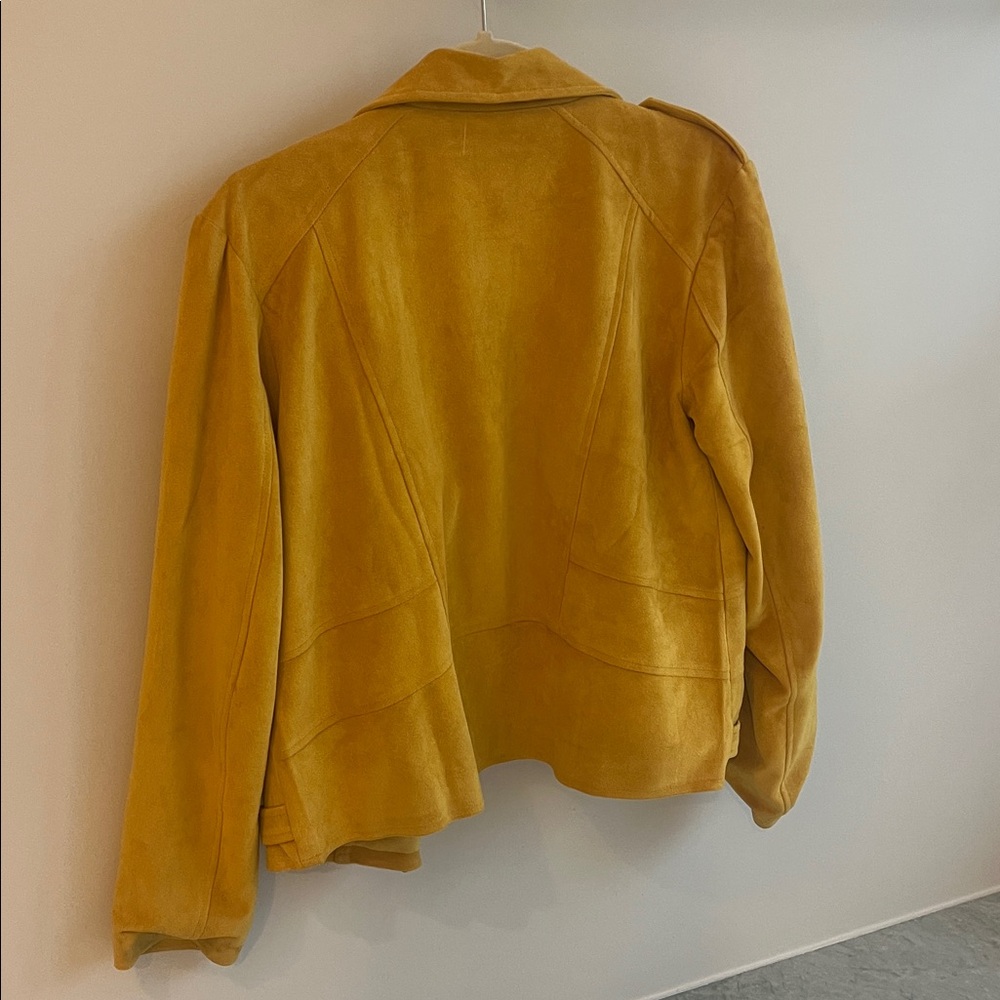 minkpink women’s mustard yellow moto jacket size medium - Picture 4 of 4